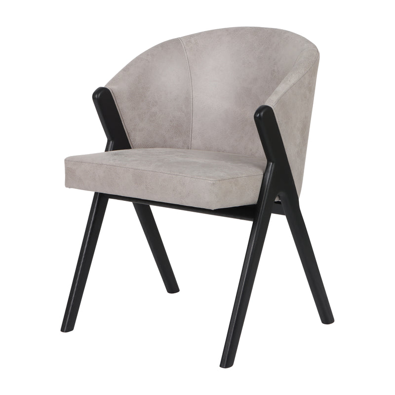 31 Astra Suede Wood Accent Chair, Ivory