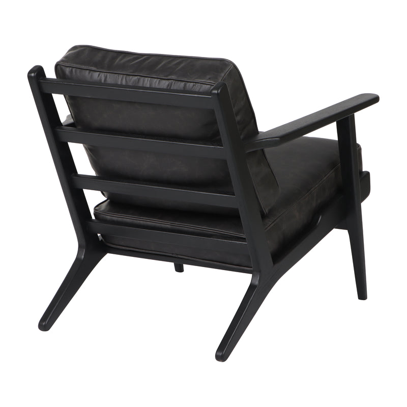 33 Andromeda Top Grain Leather Accent Chair, Blk