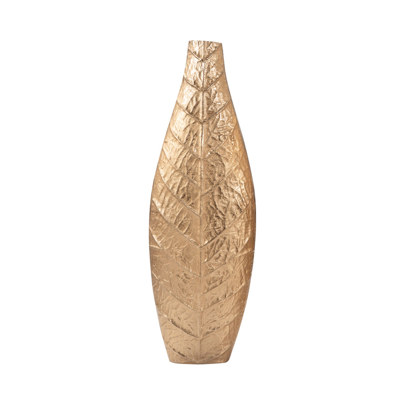 24 Craighton Small  Metal Leaf Vase, Gold