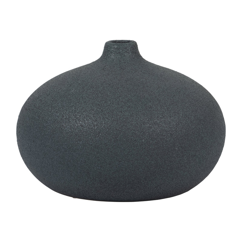 CER, 5 ROUND VOLCANIC VASE, DENIM NAVY BLUE