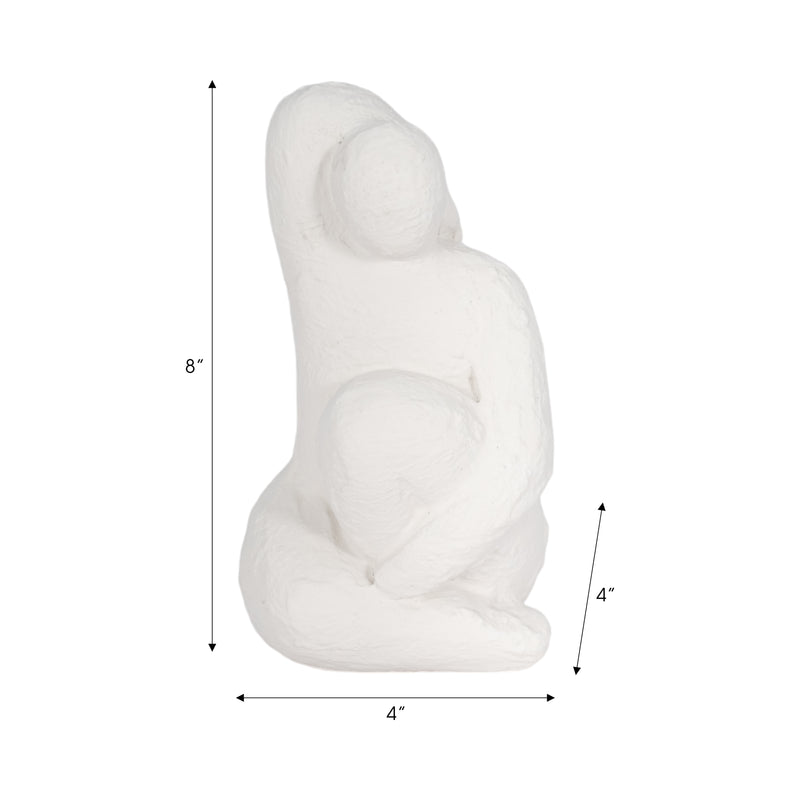 8 Raised Arm Posing Figure, White