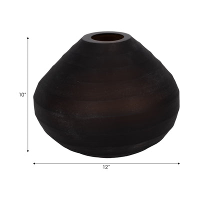 Glass, 10 Rotund Vase, Smokey Brown