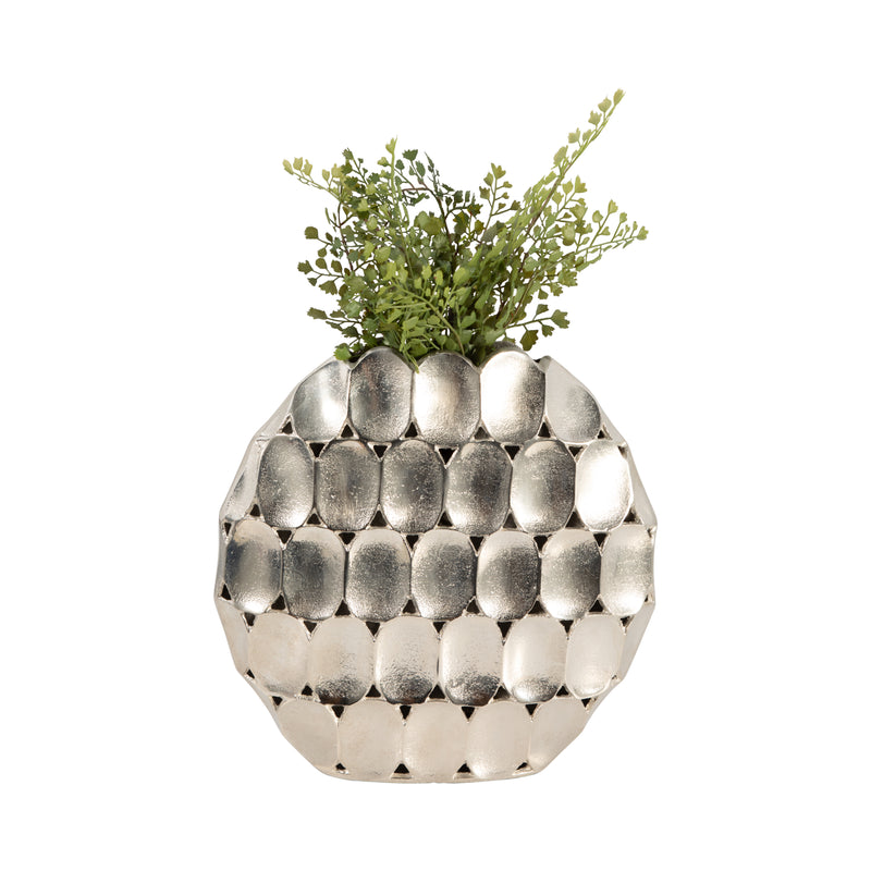 METAL, 13 OVAL VASE, SILVER