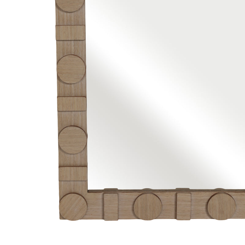 24x70 Rectange Leaner Mirror W/ Circle Details, Bl