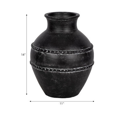 14 Traditional Terracotta Vase, Black