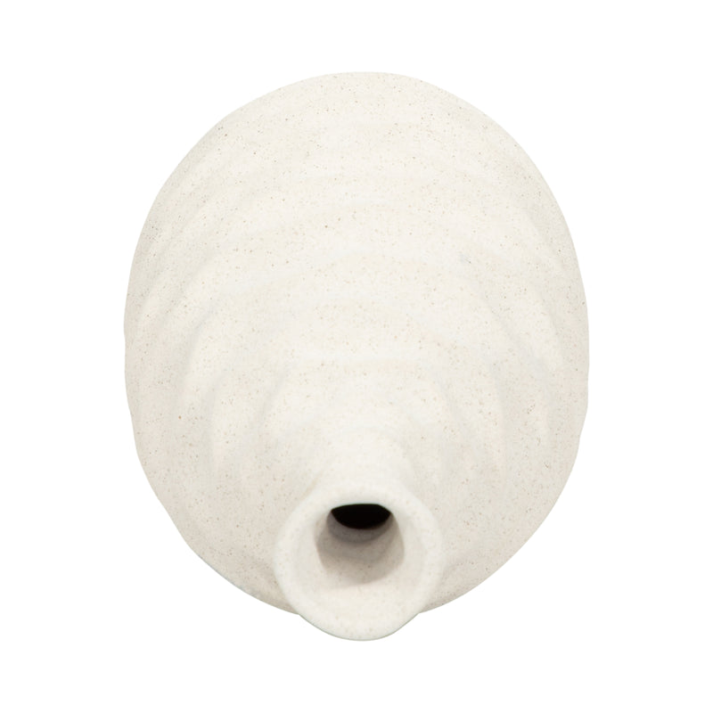 11 Horizontal Ribbon Vase Sand Texture, White