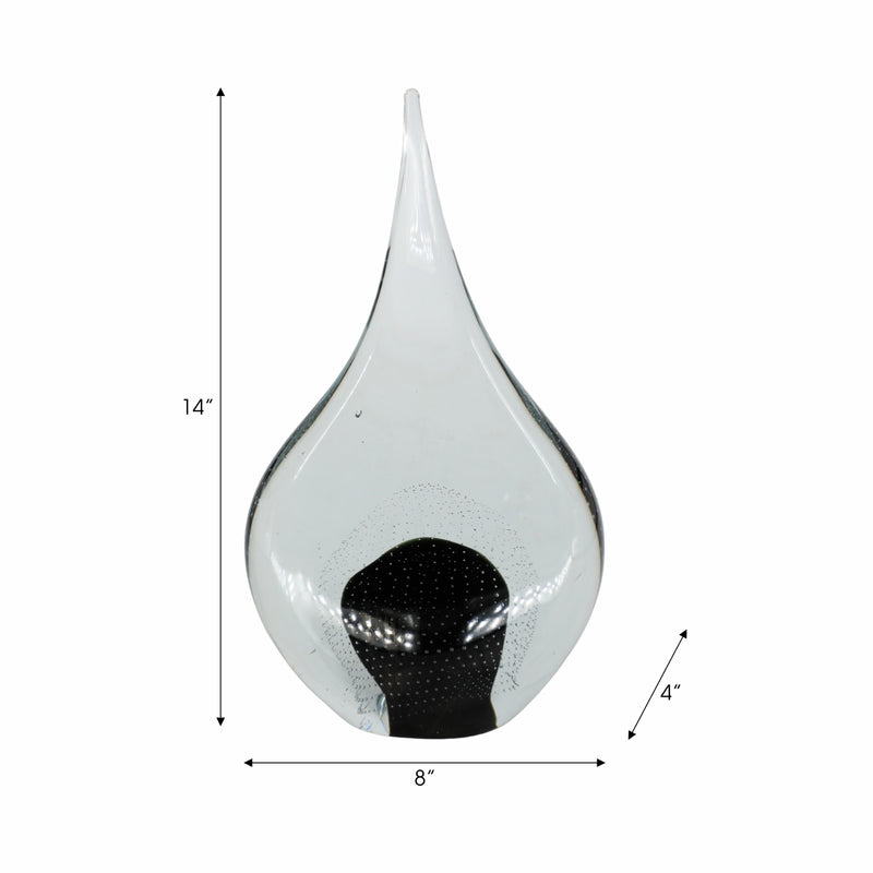 14 MEEDA BLACK CRYSTAL TEAR DROP