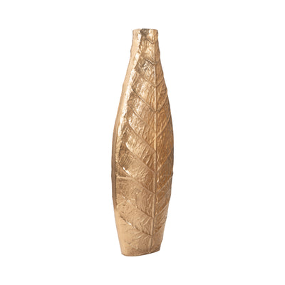 24 Craighton Small  Metal Leaf Vase, Gold