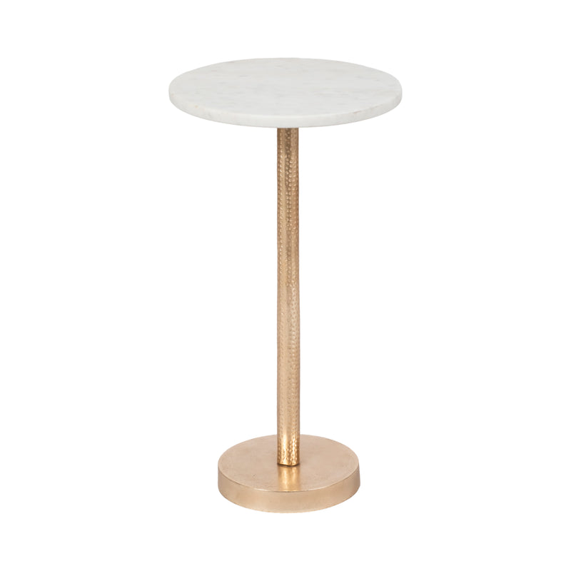 Metal, 24h Round Drink Table - Flat Base, Gold