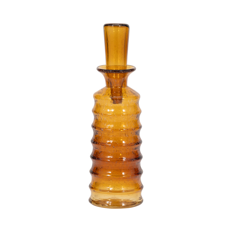 14 Clarimond Ridged Amber Glass Bottle