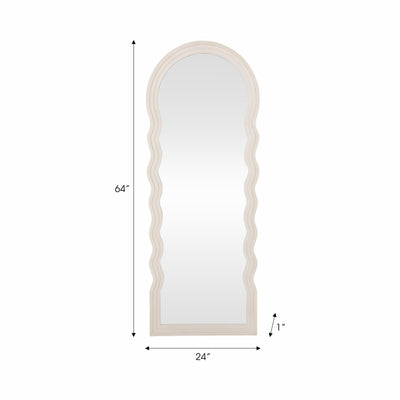 24x64 Layered Curvy Leaner Mirror, White