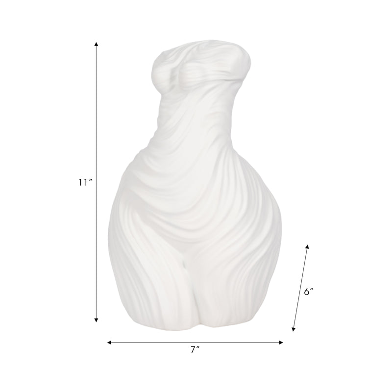 11 Curvy Ribbed Sculpture, White