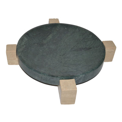 15 Archer Large Green Marble And Travertine Tray