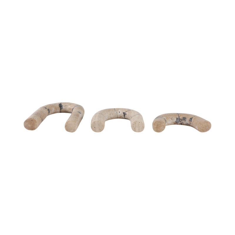 S/3 10 Gorda Crackle Travertine Arches