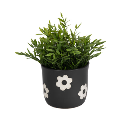 6 Flower Power Planter, Black/white