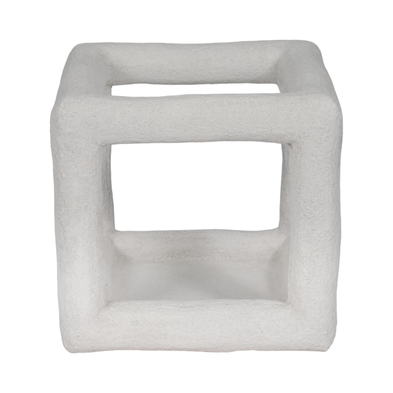 10 Textured Open Square Object, White