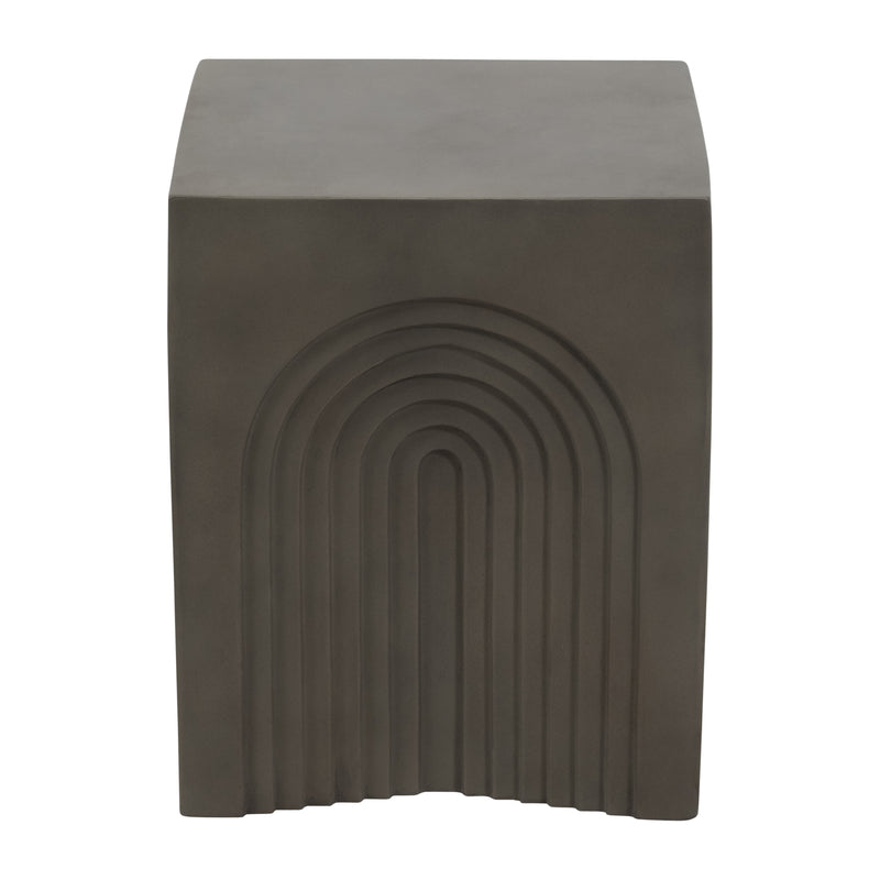 Concrete, 18 Arches In Square Accent Table, Dark