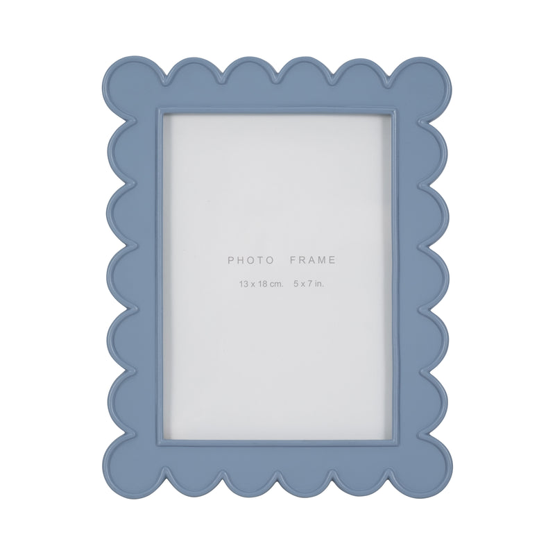 5x7 Scallop Edge Photo Frame, Blue