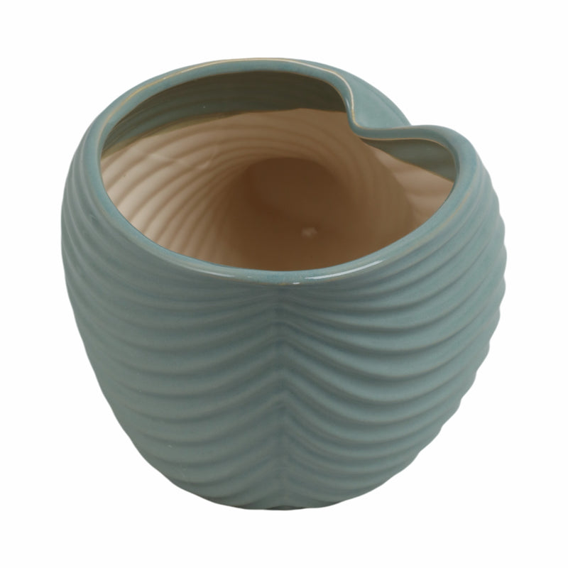 17 Seaside Blue Cer Shell Planter