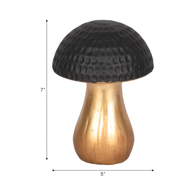 7 Hammered Top Mushroom, Black/gold