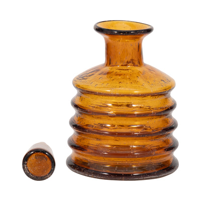 12 Clarimond Ridged Amber Glass Bottle