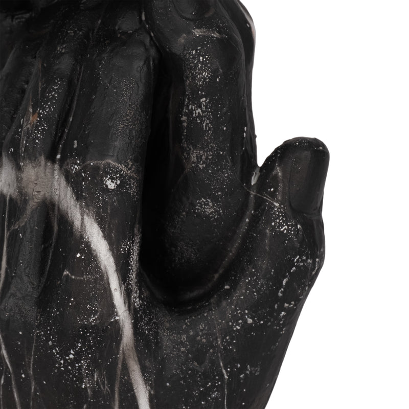 13 Marbled Hands Sculpture, Black/white