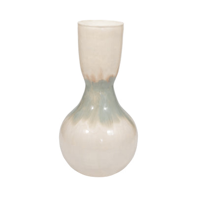 METAL, 18 BULBOUS VASE, PEARL