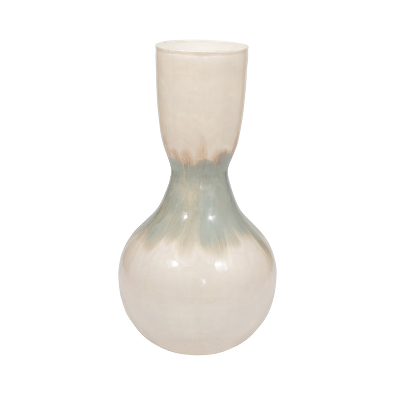 METAL, 18 BULBOUS VASE, PEARL