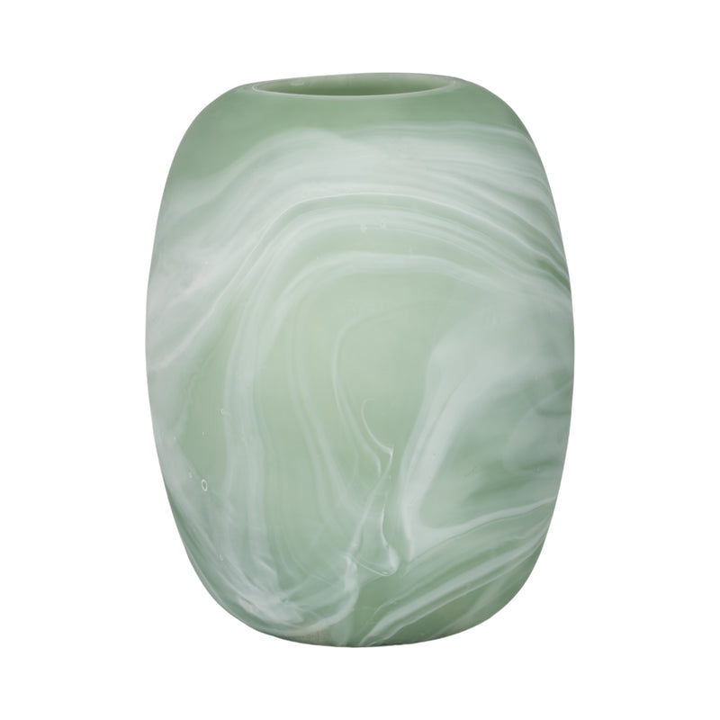 12 Garbo Medium Green Glass Vase