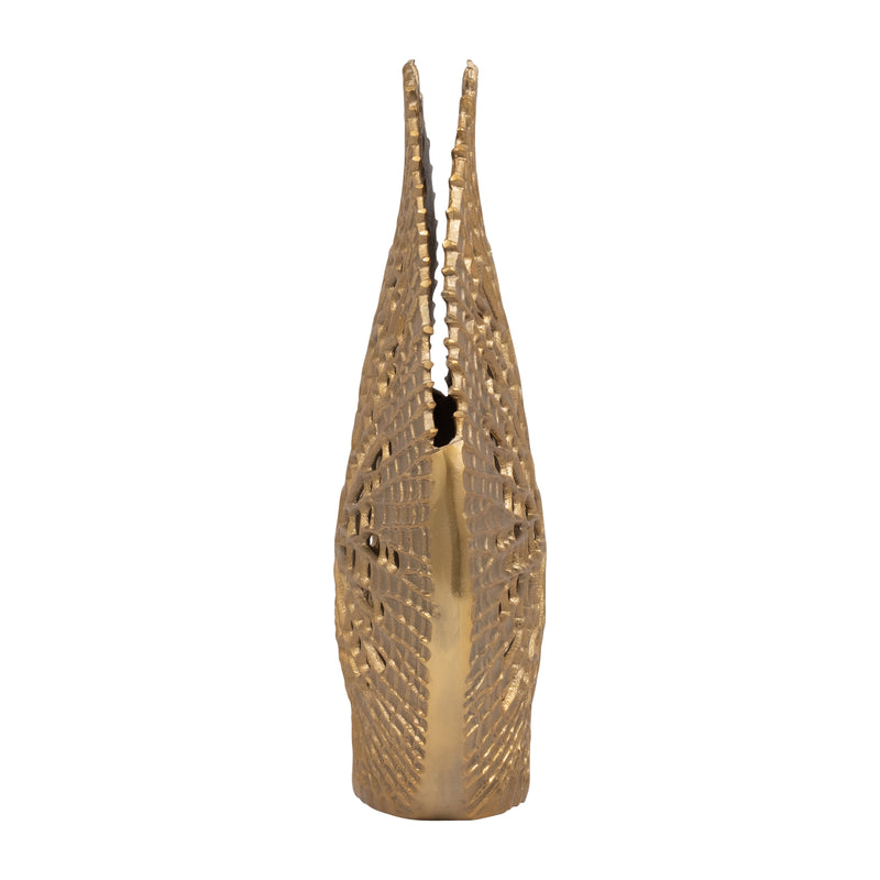 METAL, 18 CONTEMPORARY VASE, GOLD