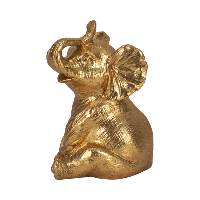 7 Sitting Elephant, Gold