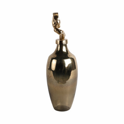 16 Lusaka Sm Glass Bottle, Gold