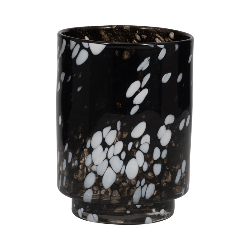 9 Hennie Medium Black & White Glass Vase