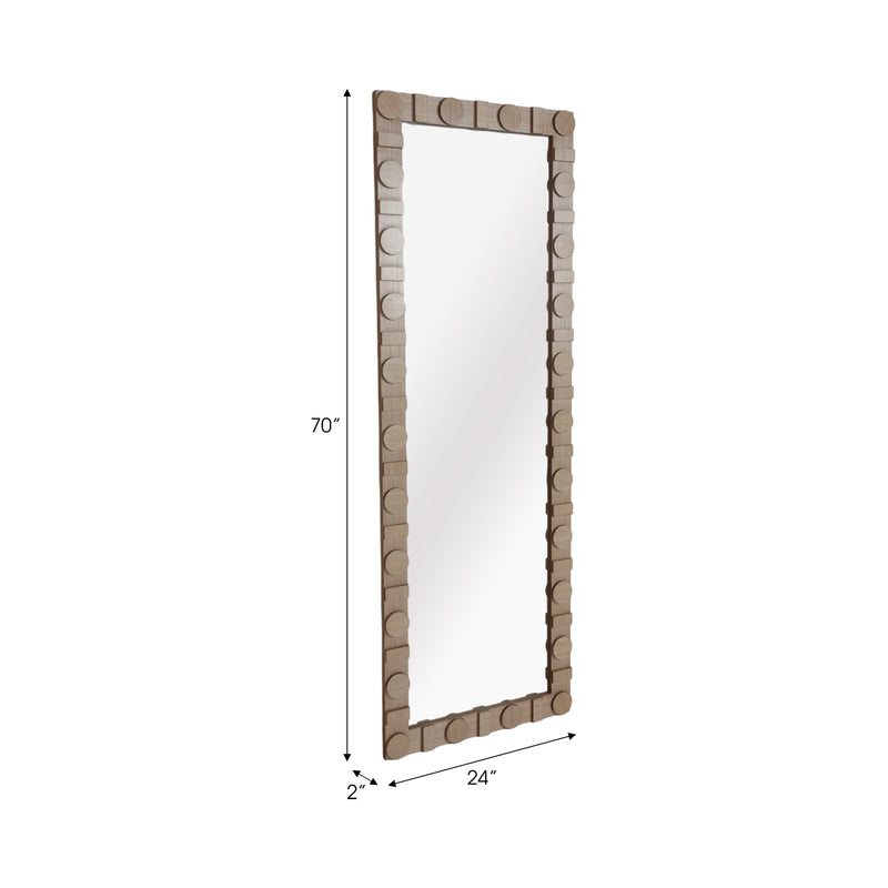 24x70 Rectange Leaner Mirror W/ Circle Details, Bl