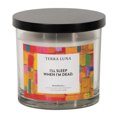 4 12 Oz Sleep When I'm Dead Lidded Candle