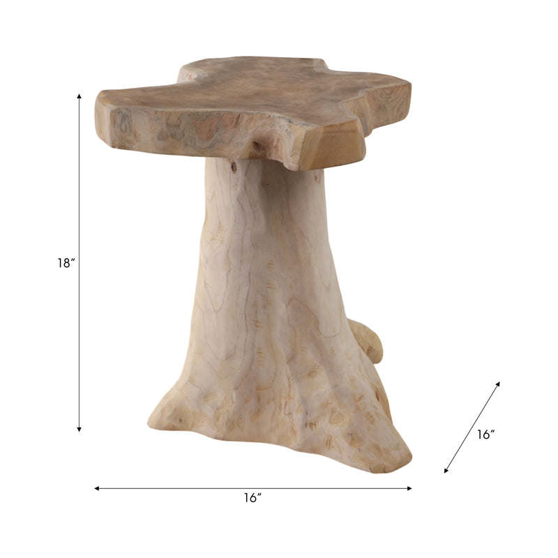 18 Teak Root Mushroom Accent Table, Natural