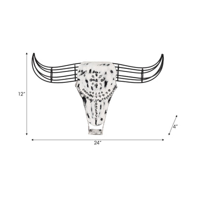 METAL, 12H BUFFALO WALL ACCENT, BLACK/WHITE