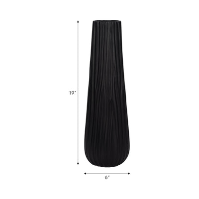 Metal, 19 Jesson Medium Black Vase