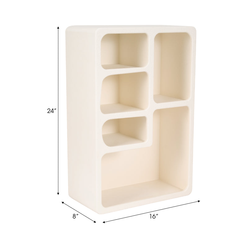 24 Rectangle Rough Finish Wall Shelf, White