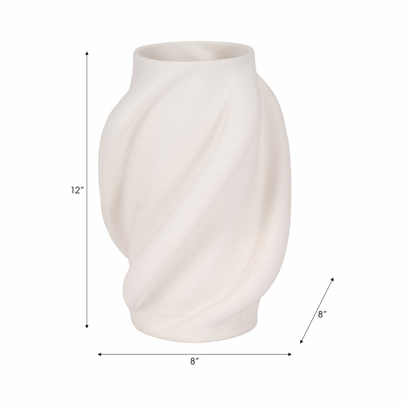 12 MURANO 3D PRINTED SMALL VASE, WHITE