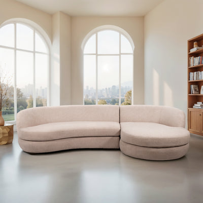 118 Raf Chaise Sofa, Blush 2 Bx