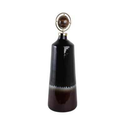 26 Oscar Large Tiger's Eye Stone And Metal Bottle