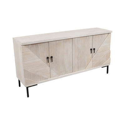 60 Harlow Carved Wood Sideboard, White Washed