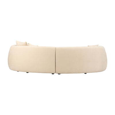 4-SEAT CURVED SOFA, IVORY/BEIGE