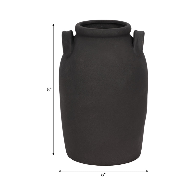 8 Rough Finish Jug With Handles, Black