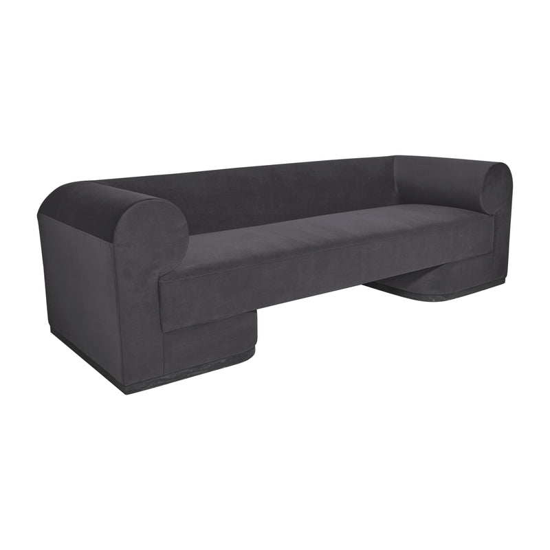 MODERN SOFA - BLACK OAK BASE,  GUNMETAL