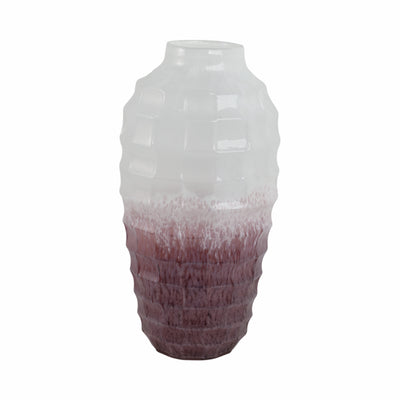 GLASS, 16H 2-TONE VASE, BLUSH