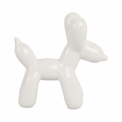 7L BALLOON DOG ANIMAL, WHITE