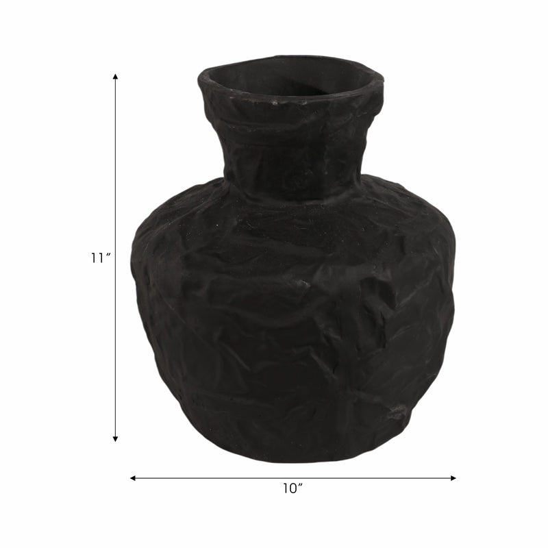 11 Cleo Medium Black Ecomix Vase