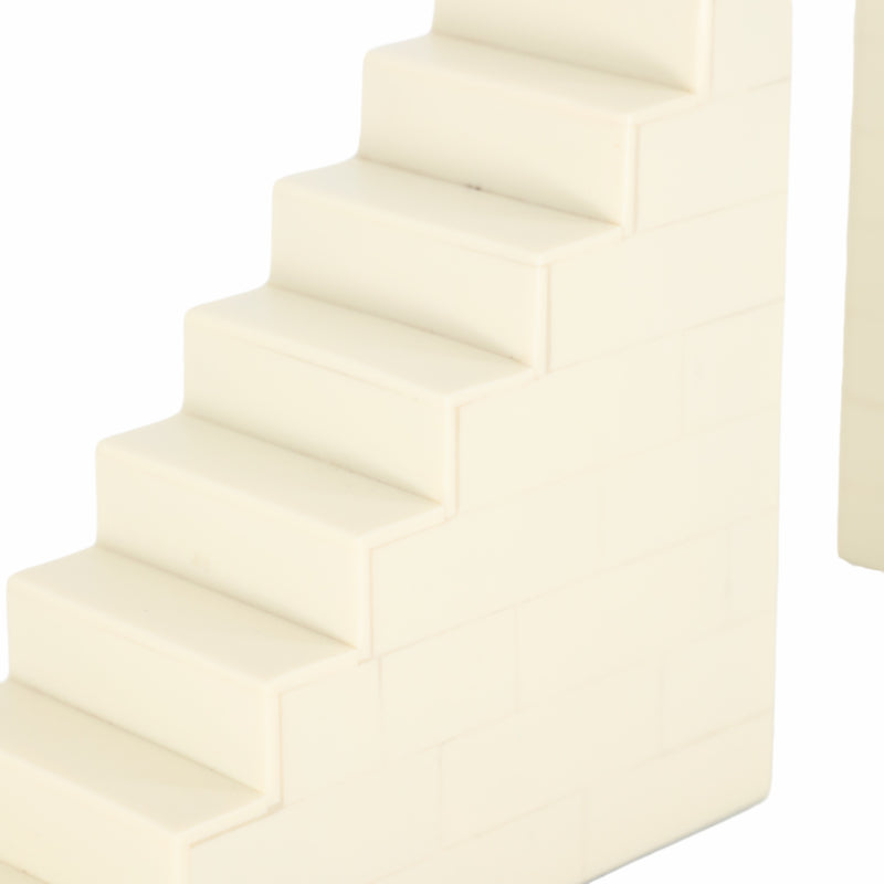 Resin, S/2 6 Steps Bookends, Ivory